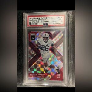 2018 Panini Elite DP #105 Saquon Barkley 49/49 (Red - Aspirations) PSA 9 Mint